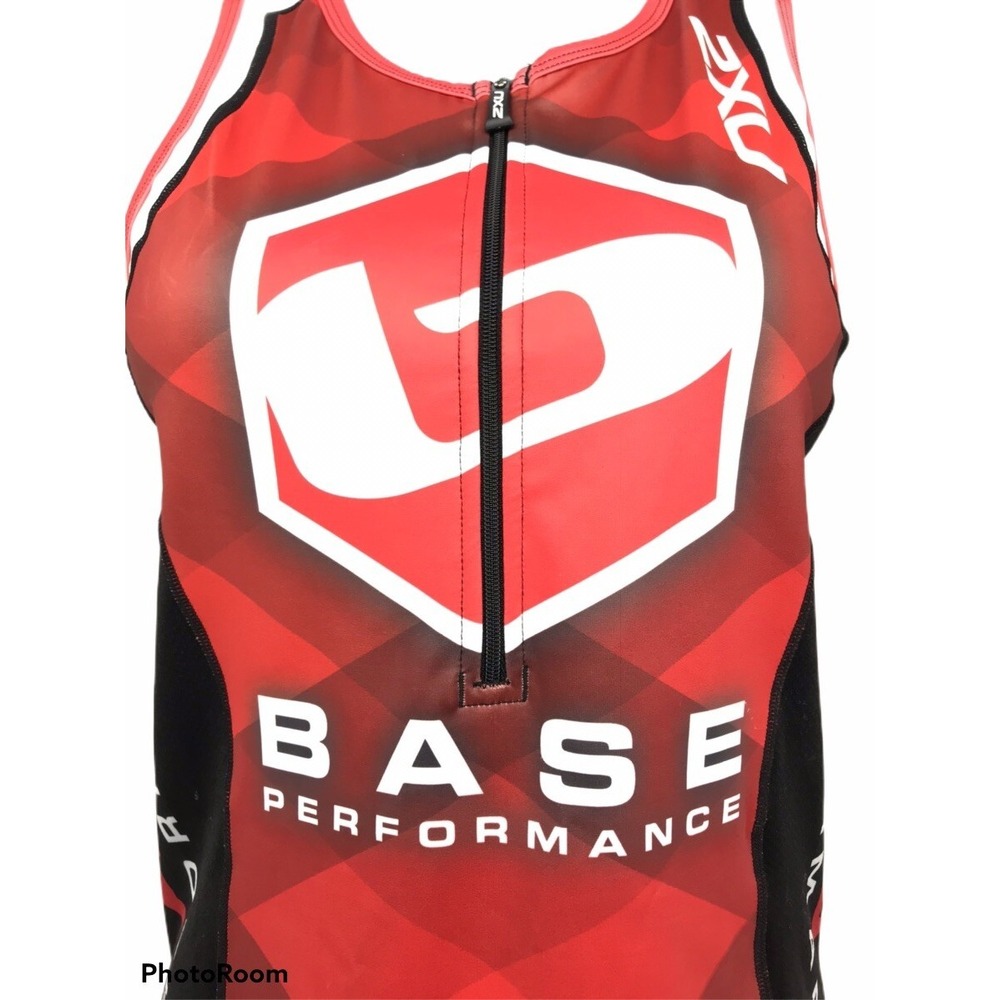 2XU Womens Medium Red And Black No Sleeve Half Zip Athleticwear Cycling Top - Picture 3 of 7